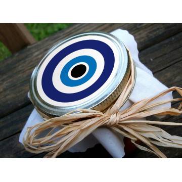 Sticker label Eye , round shape