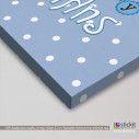Kids canvas print My baby (blue owls)