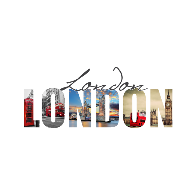 London, Montage,αυτοκόλλητο τοίχου με θέμα το Λονδίνο, κοντινό