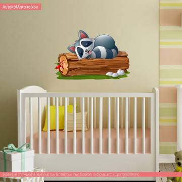 Kids wall stickers Sleept raccoon