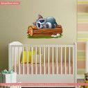 Kids wall stickers Sleept raccoon