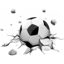 Δυναμική μπάλα ποδοσφαίρου, αυτοκόλλητο τοίχου , κοντινό
