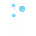Wall stickers Design tree,  white - light blue with birds
