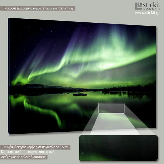 Canvas print Northern lights, side