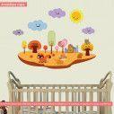 Kids wall stickers  Forest animals island