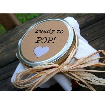 Αυτοκόλλητη ετικέτα Ready to POP,  με όνομα και ημερομηνία