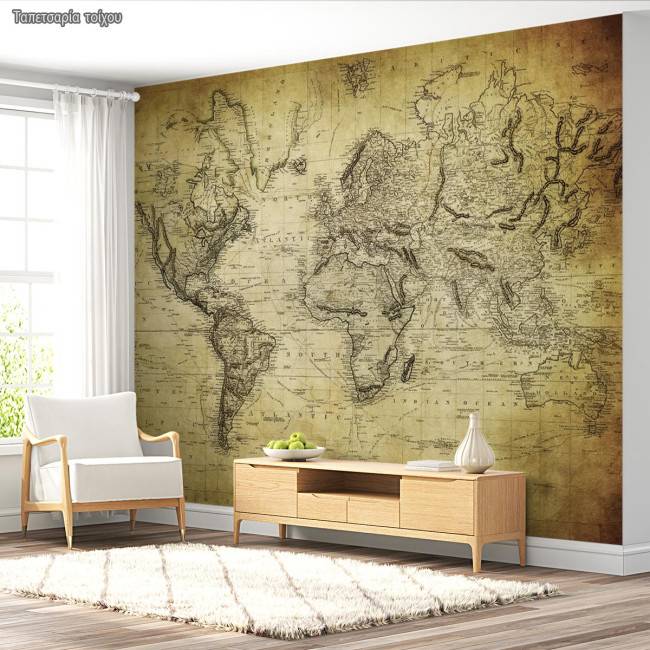 Wallpaper Vintage world map 1814