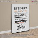 Canvas print Life is a like riding a bicycle, side