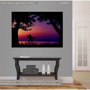 Πίνακας σε καμβά Ζευγάρι στο ηλιοβασίλεμα, Sunset lovers