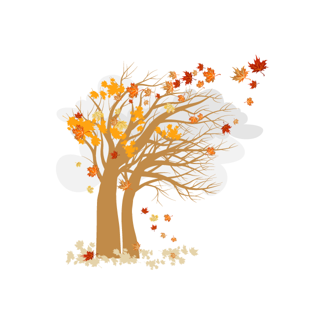 Wall stickers Autumn tree with clouds