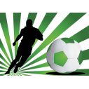 Ποδοσφαιριστής  με εντυπωσιακό φόντο πράσινο, αυτοκόλλητο τοίχου , κοντινό