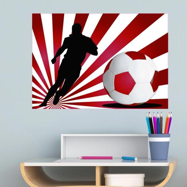 Wall stickers Footballer with red background