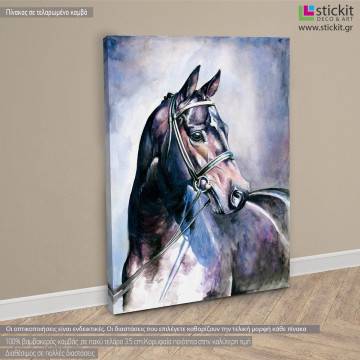 Canvas print Black horse watercolors View 1 2