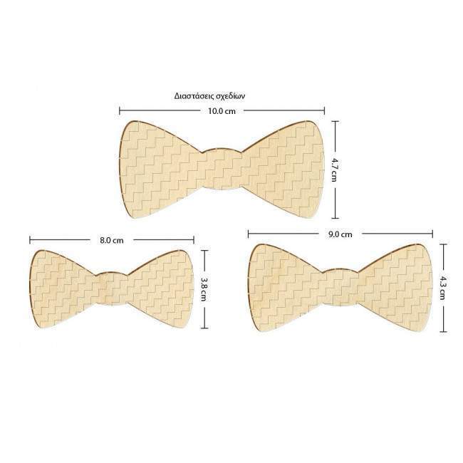 Wooden Bow ties waves  decorative figure