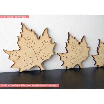 Wooden  decorative figure Plane tree leaf 2