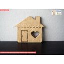 Wooden House with Heart  decorative figure