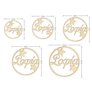 Wooden figure Circle and stars  2