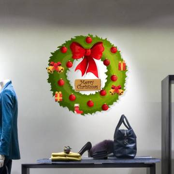 Store front Sticker Christmas wreath