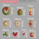 Christmas window and wall stickers set with various designs and dimensions on a grey background.