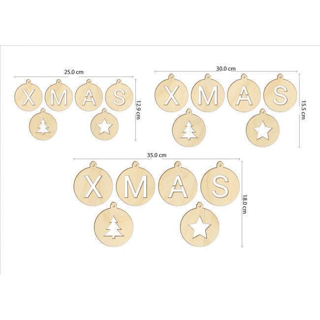 Wooden XMAS deco set