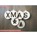 Wooden XMAS deco set