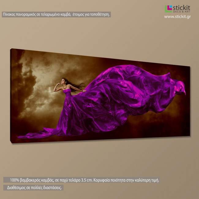 Woman in mauve dress, πίνακας σε καμβά , κοντινό