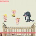 Wall stickers Three little pigs and wolf