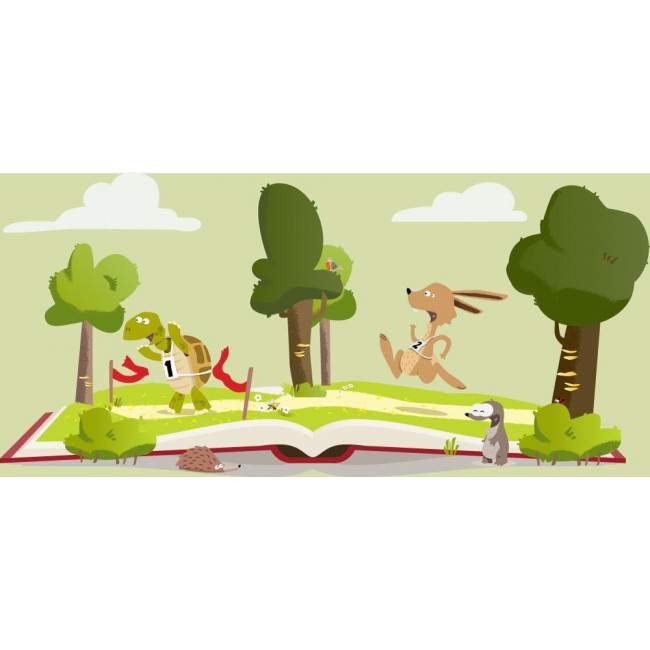 Kids wall stickers Turtle and hare