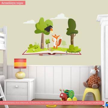Kids wall stickers Fox and raven
