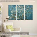 Canvas print Blossoming almond tree, van Gogh Vincent, 3 panels