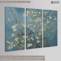 Πίνακας σε καμβά Blossoming almond tree, van Gogh Vincent, τρίπτυχος, κοντινό