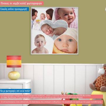 Canvas print 5 Photo collage with heart 