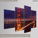 Canvas print Golden Gate bridge, four panels, side