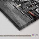 Canvas print London bus, four panels, detail