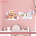 Kids wall stickers Princess and carriage at clouds
