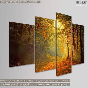 Canvas print Forest memories four panels 2