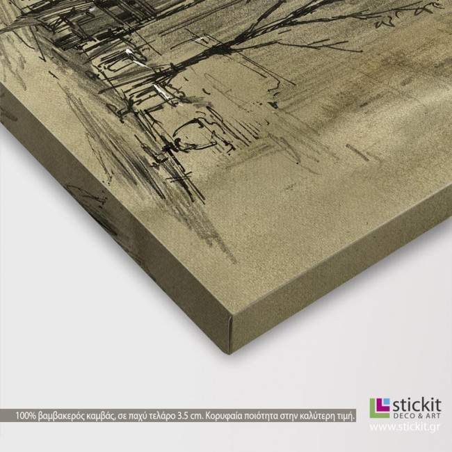 Canvas print Couple in red four panels, detail