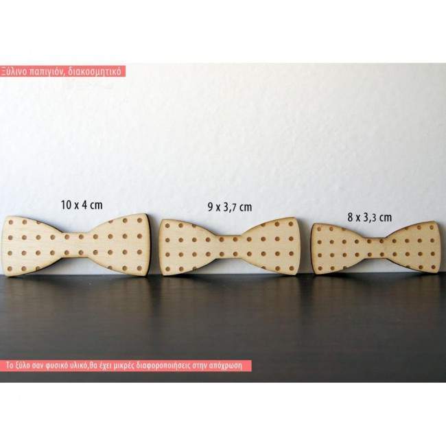 Wooden figure  Bow ties with  dots