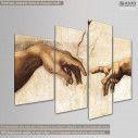 Canvas print The creation of Adam, Michelangelo, four panels, side