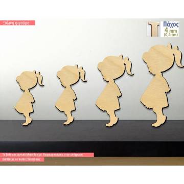 Wooden Cute girl  decorative figure