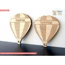 Wooden Hot air balloon with stripes decorative figure