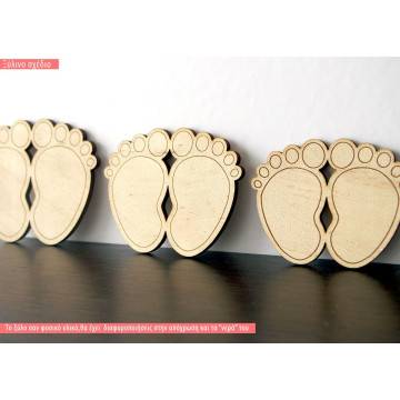 Wooden decorative figure Baby feet 2