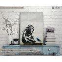 Canvas print Girl with blue bird, street art