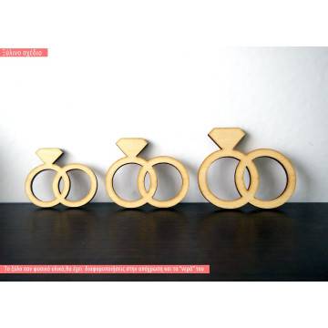 Wooden decorative figure Wedding rings
