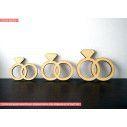Wooden decorative figure Wedding rings