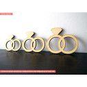 Wooden decorative figure Wedding rings