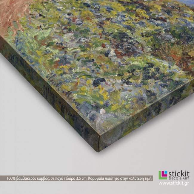 Canvas print La corniche de Monaco, Monet, four panels, detail