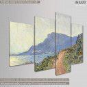 Canvas print La corniche de Monaco, Monet, four panels, side