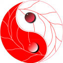 Wall stickers Yin and Yang, red-white