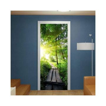 Door sticker Unique bridge in creek